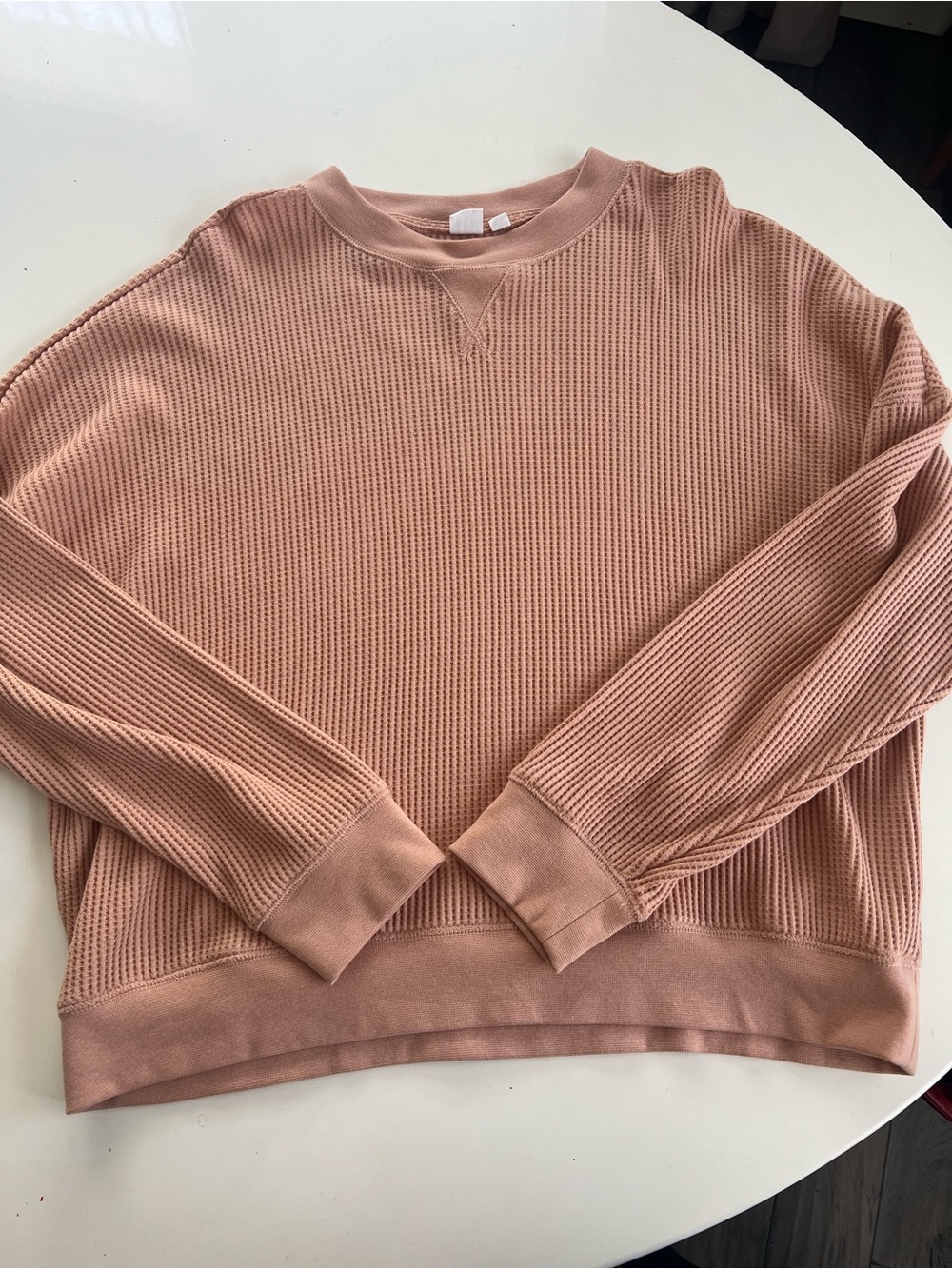Women’s Waffle-Knit Crewneck Sweater - Dusty Rose